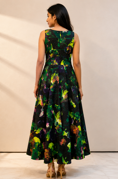 Long Black Dress with abstracts